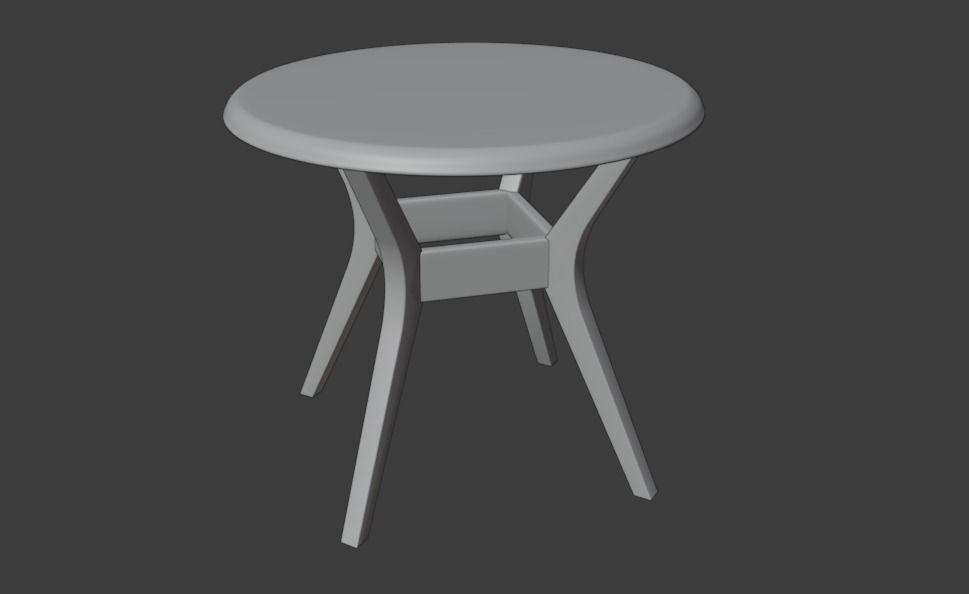 Table with two legs and glass top Free 3D model_4