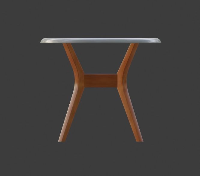 Table with two legs and glass top Free 3D model_2