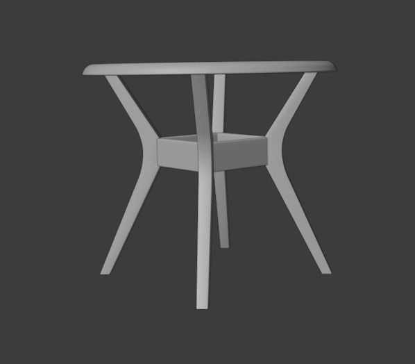 Table with two legs and glass top Free 3D model_7