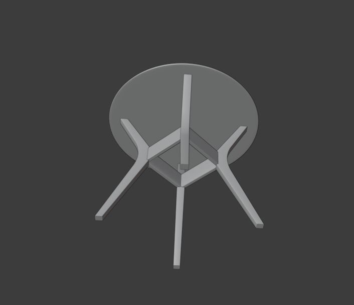 Table with two legs and glass top Free 3D model_8