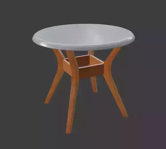 Table with two legs and glass top