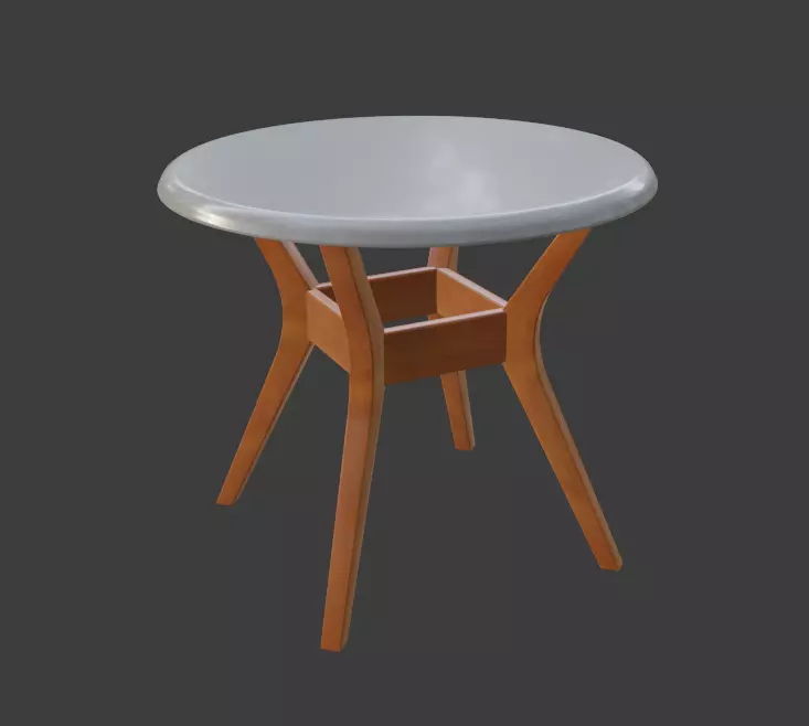Table with two legs and glass top Free 3D model_0