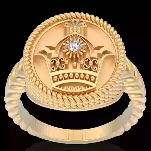 Crown ring gold printable jewelry 3D model