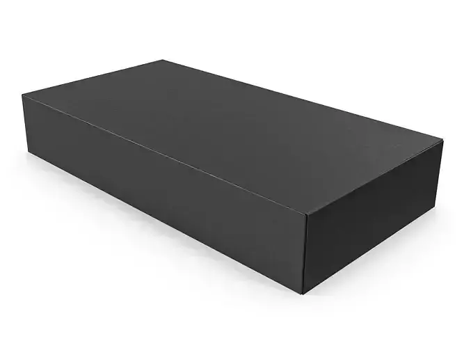 Cardboard box black 02 Low-poly 3D model