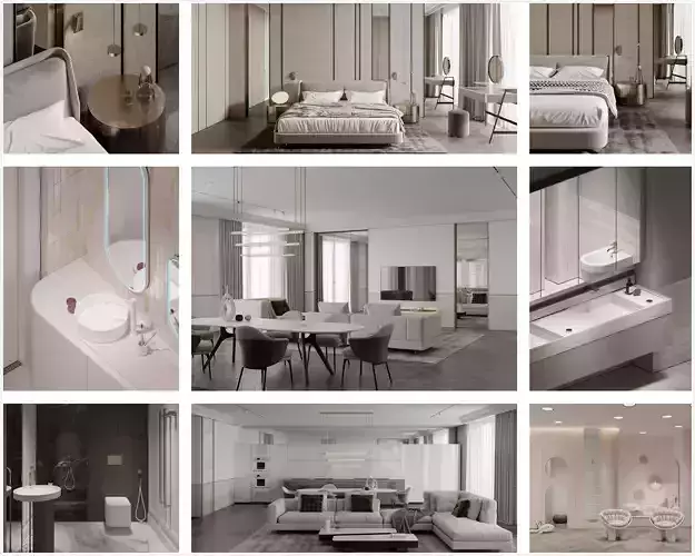 Living Room Interior Scene for 3DMAX and Corona  3D model