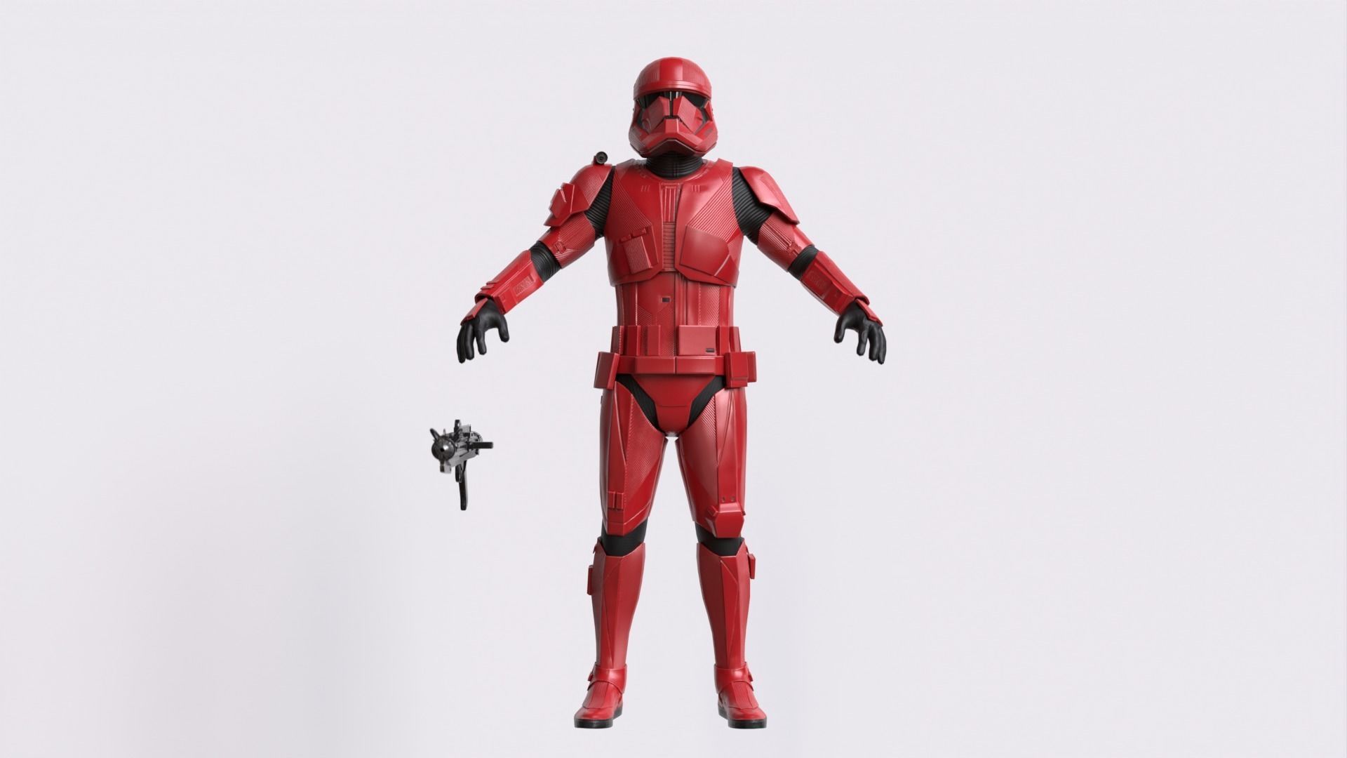 Sith Trooper Rigged And High Quality Blaster 3D model_6