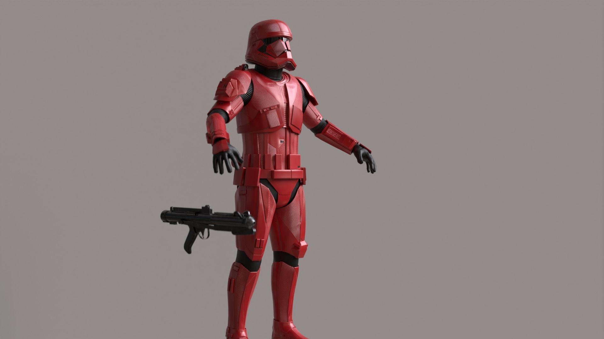 Sith Trooper Rigged And High Quality Blaster 3D model_3