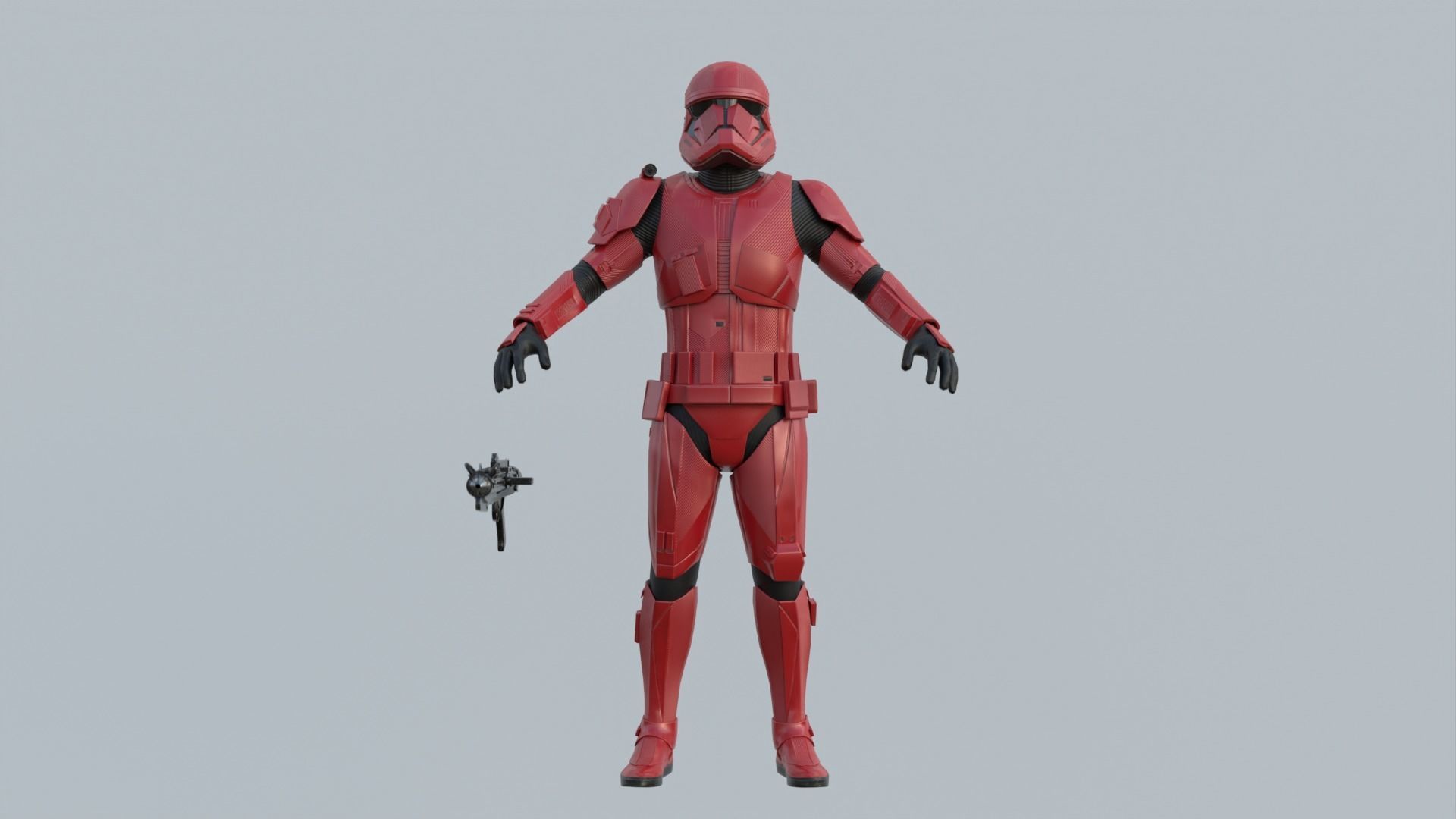 Sith Trooper Rigged And High Quality Blaster 3D model_5