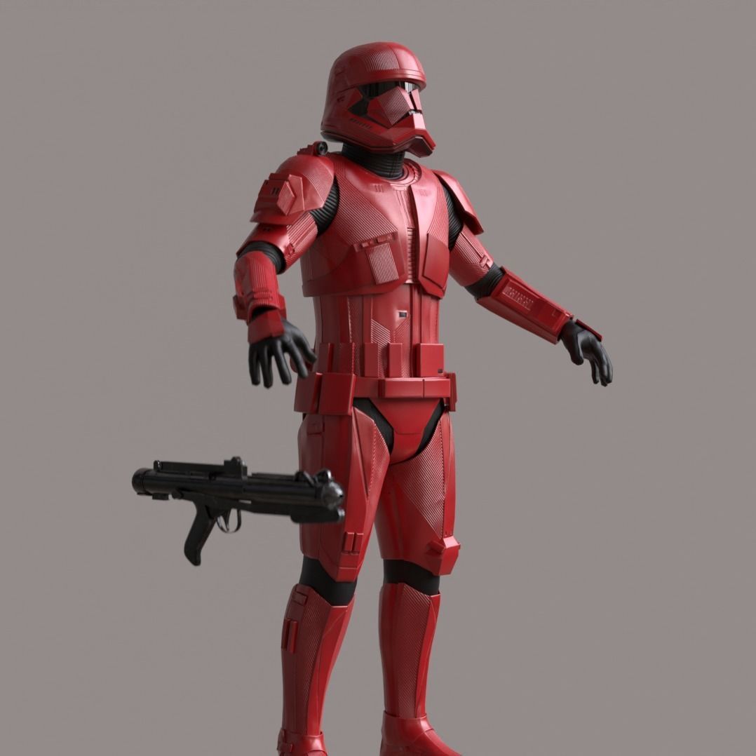 Sith Trooper Rigged And High Quality Blaster 3D model_4