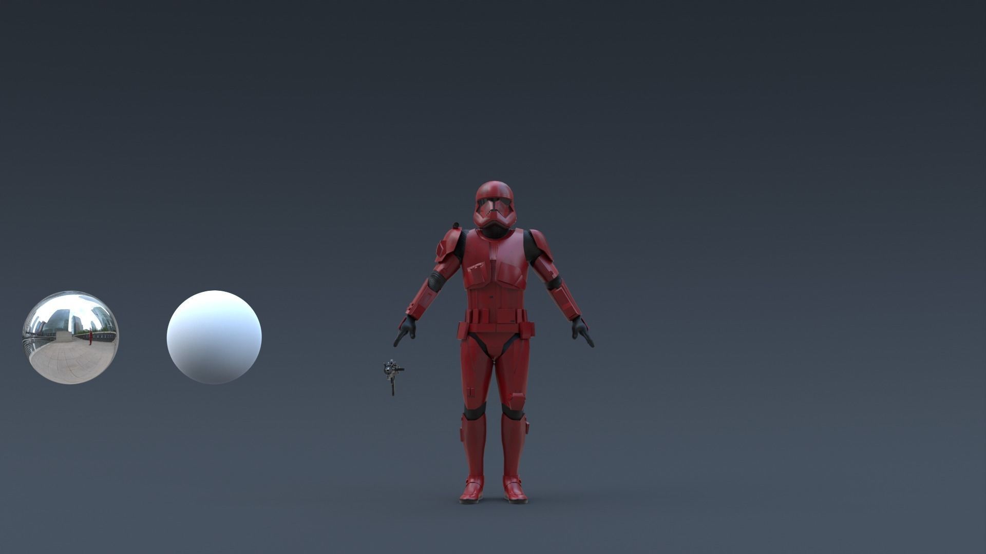 Sith Trooper Rigged And High Quality Blaster 3D model_9