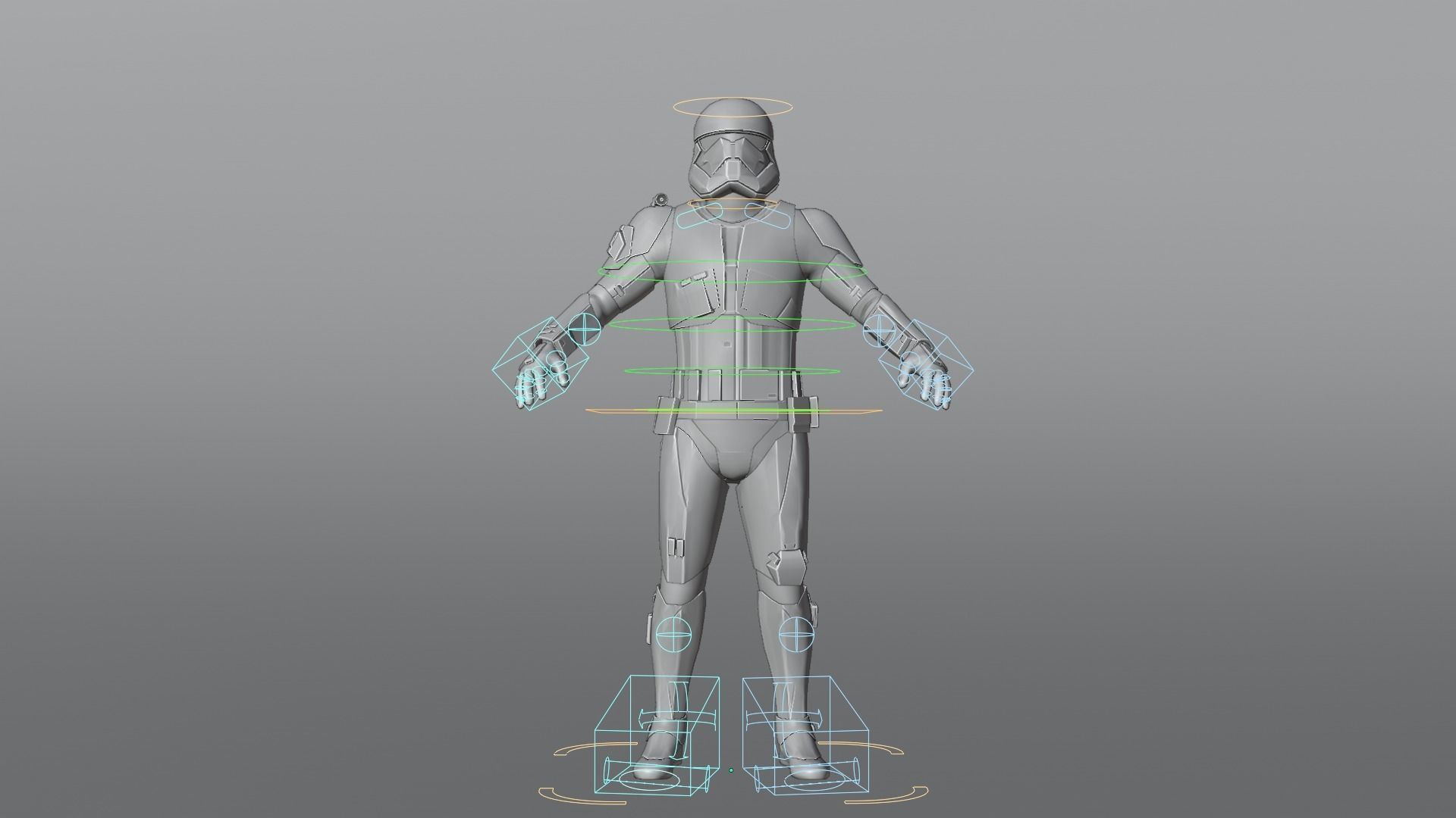 Sith Trooper Rigged And High Quality Blaster 3D model_11