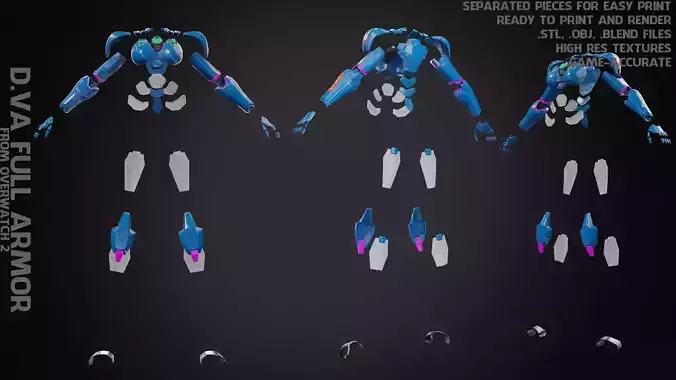 Overwatch 2 D va Armor for Cosplay  3D print model