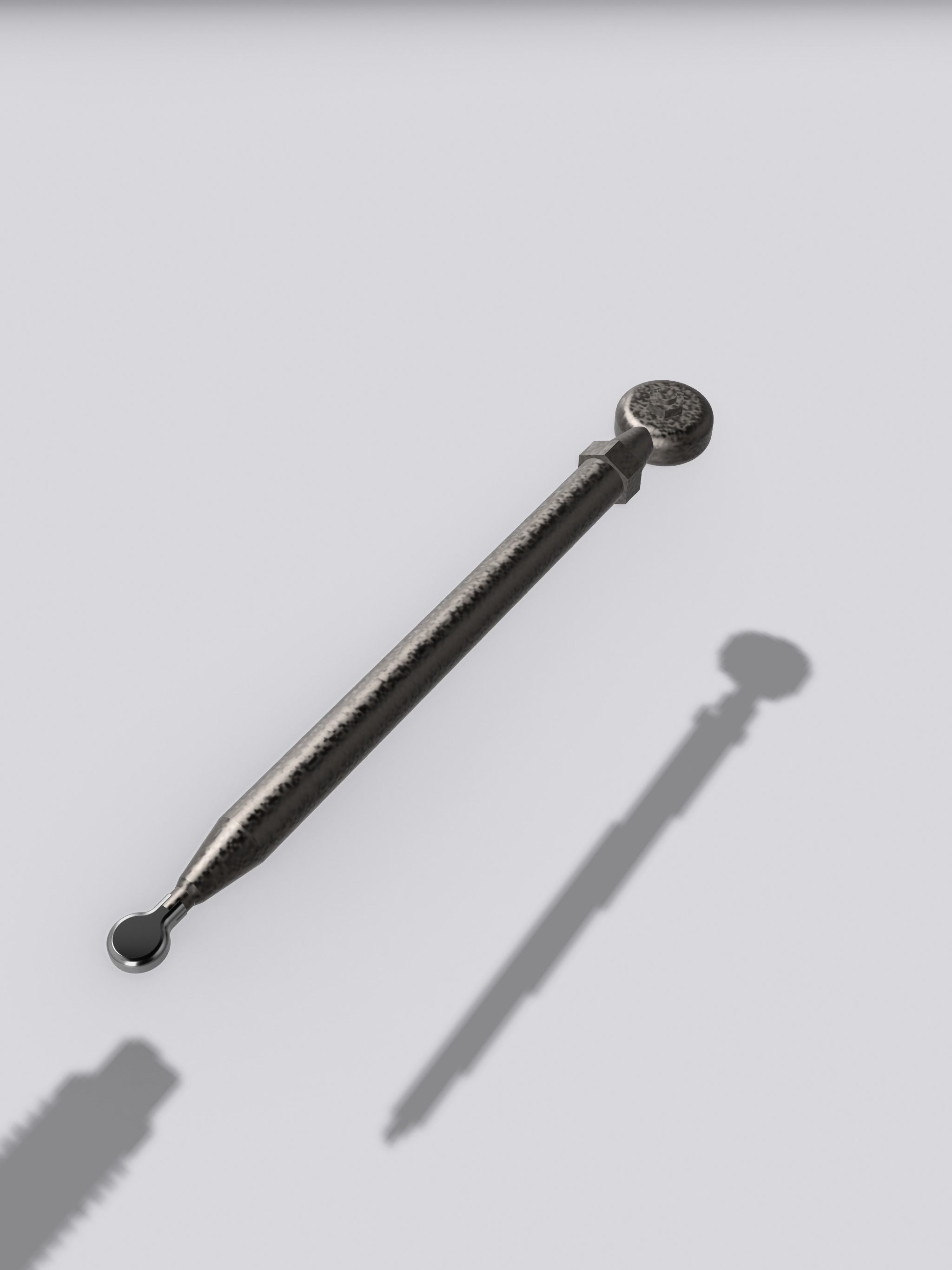 TOP FUEL Detailed Rack N Pinion center steering rack with arm 3D print model_3