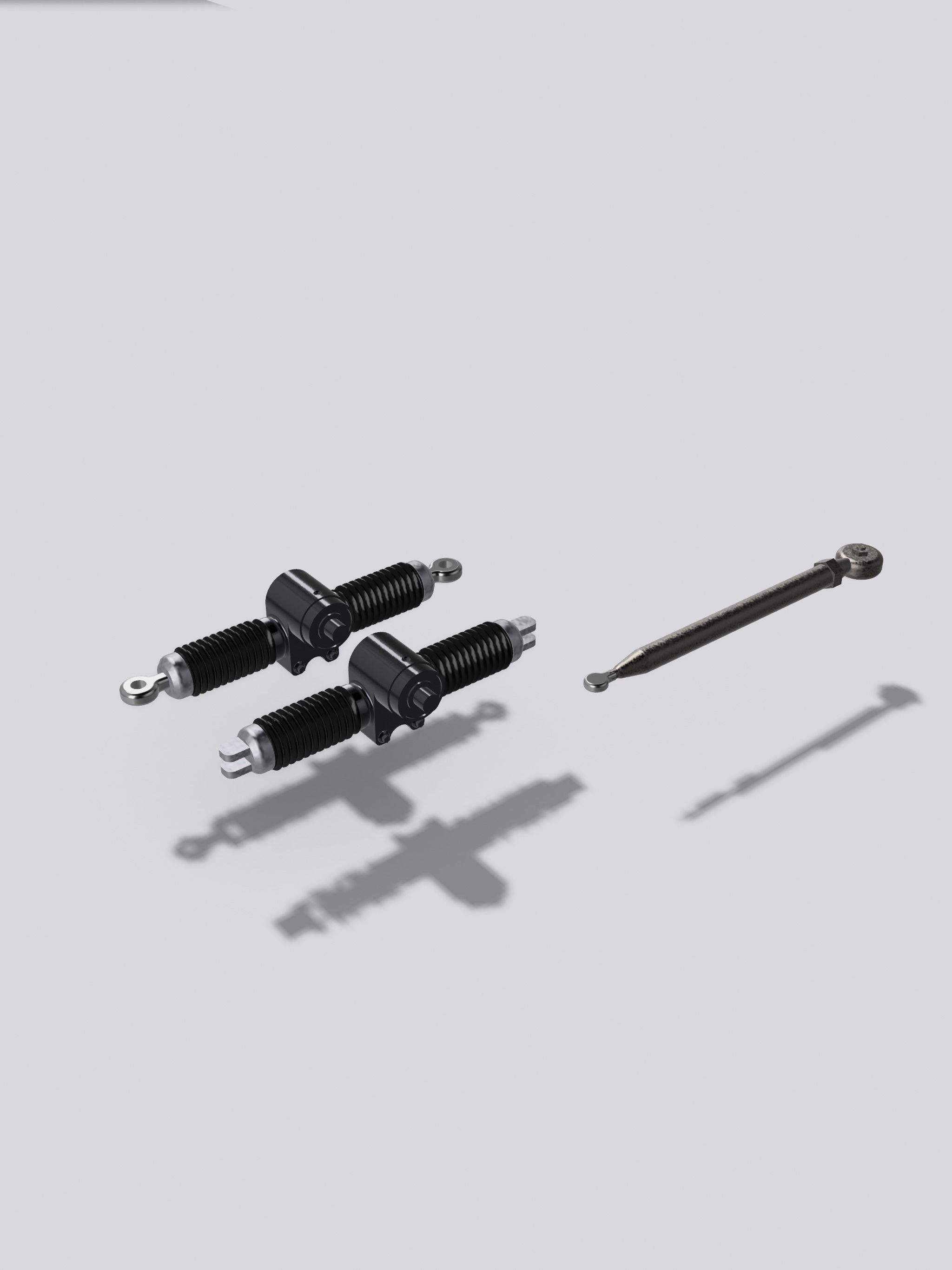 TOP FUEL Detailed Rack N Pinion center steering rack with arm 3D print model_2