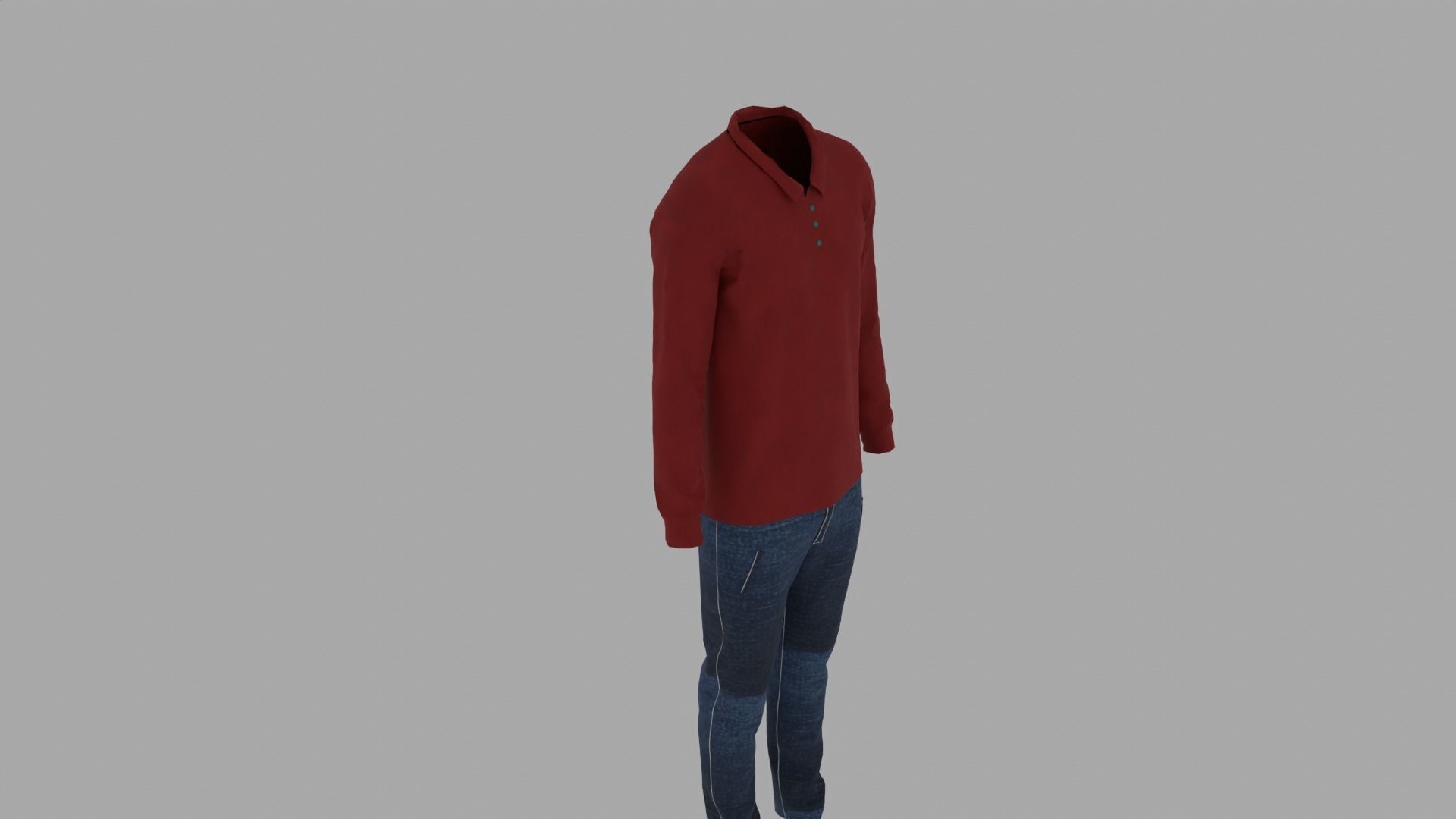 Shirt and Pants Low-poly 3D model_8