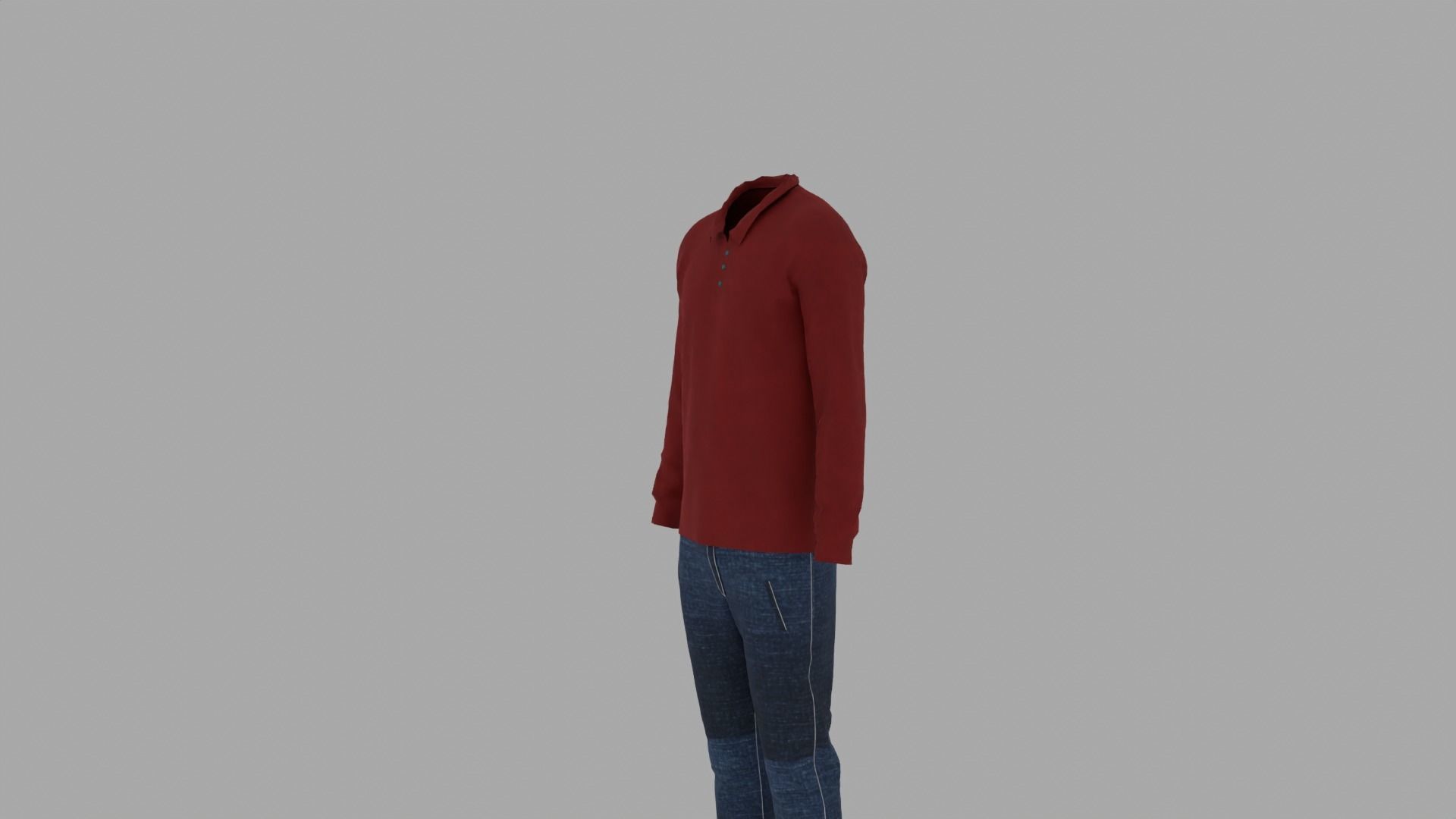 Shirt and Pants Low-poly 3D model_7