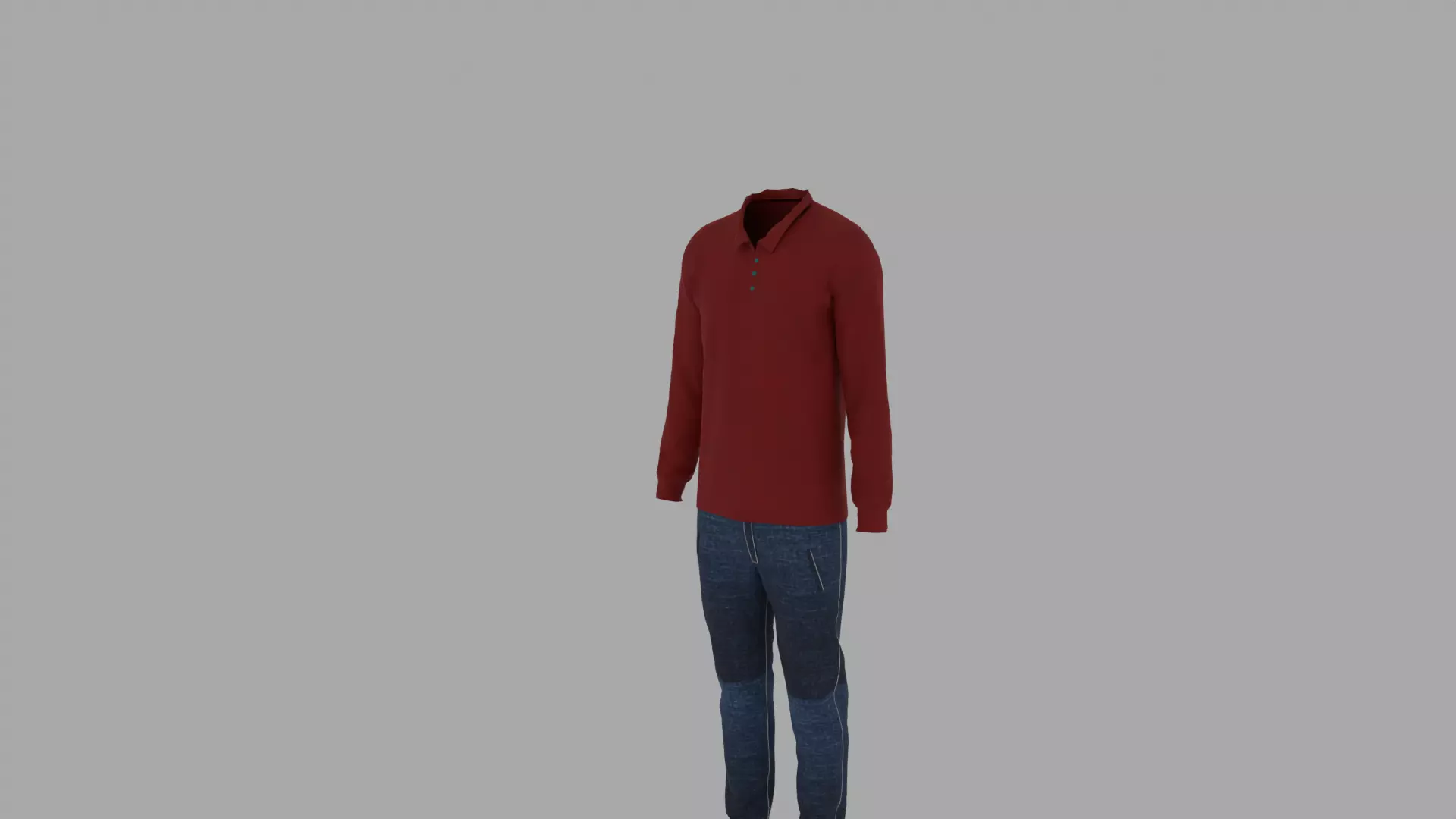 Shirt and Pants Low-poly 3D model_0