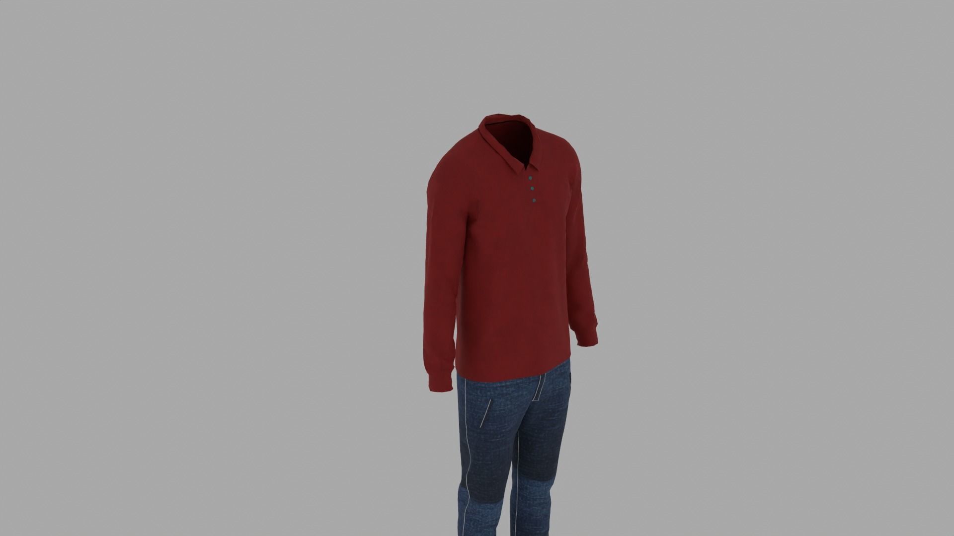 Shirt and Pants Low-poly 3D model_2