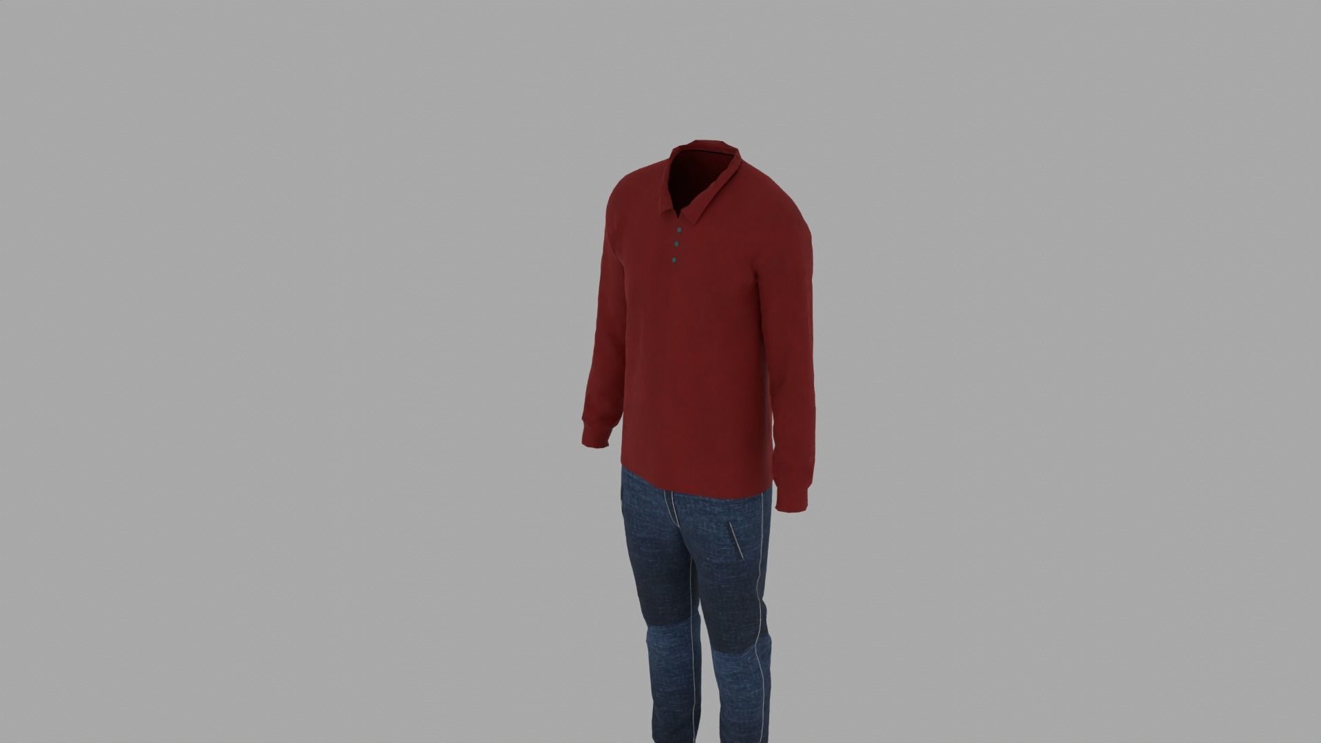 Shirt and Pants Low-poly 3D model_4