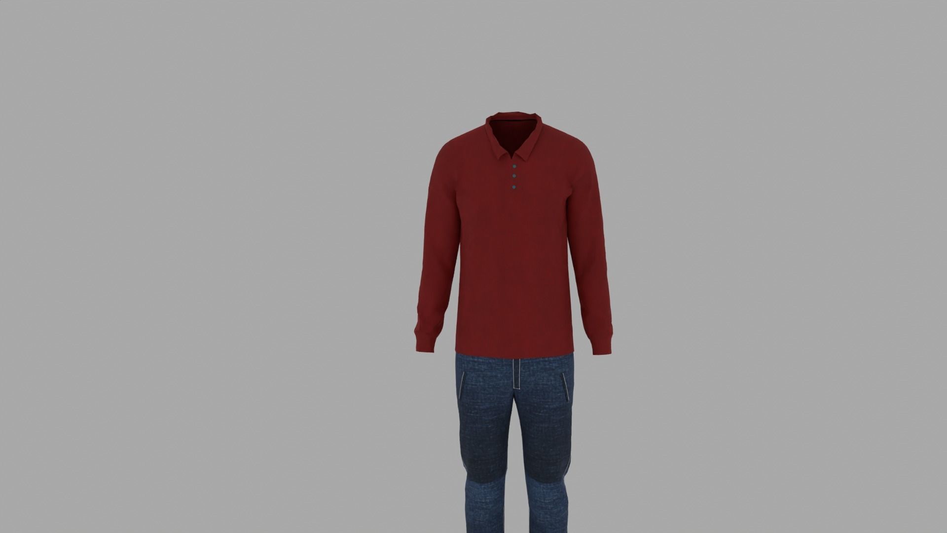 Shirt and Pants Low-poly 3D model_3