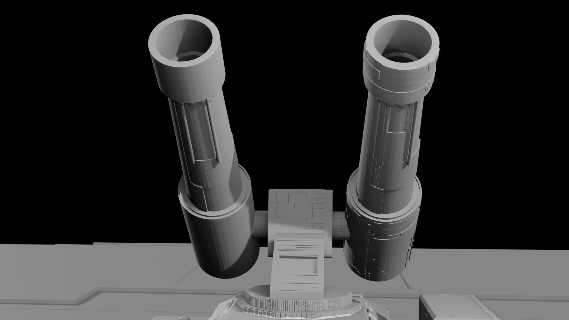 Sci fi tank with floor Low-poly 3D model_10