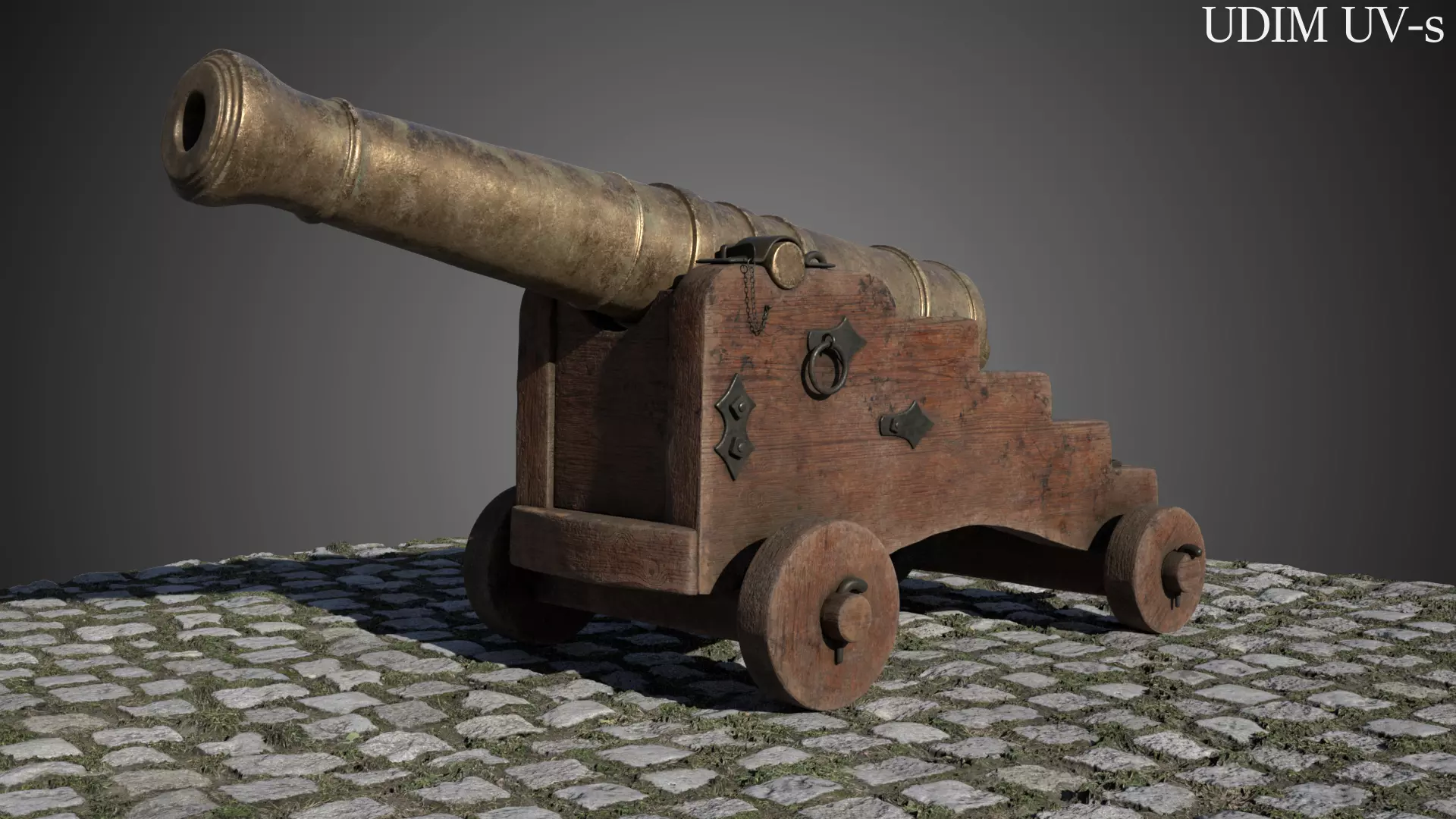 Bronze 6 Pounder Saker Cannon 1780 3D model