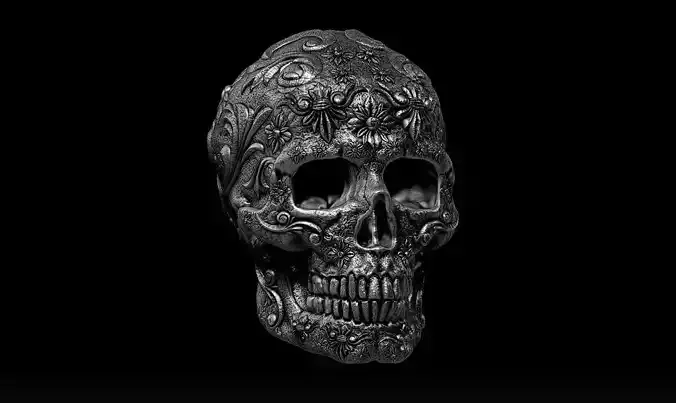 Ornament skull a17 3d print model 3D print model
