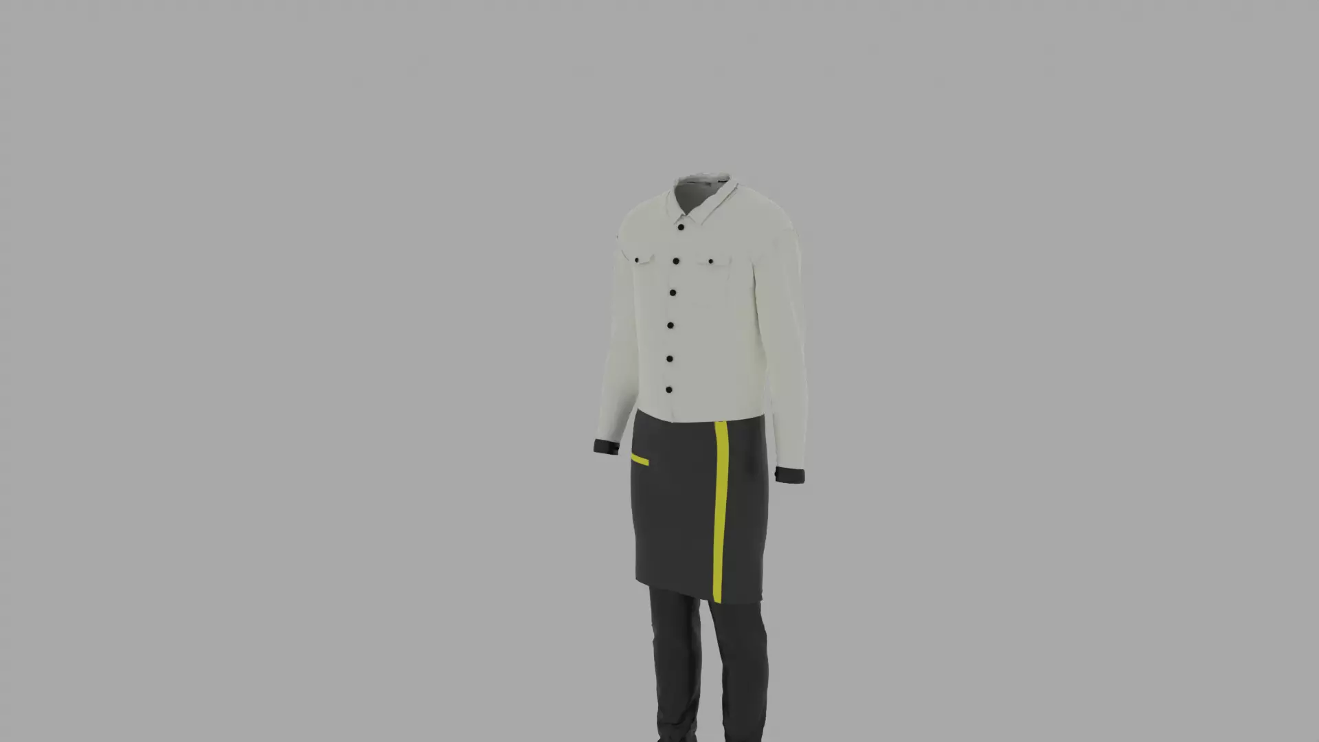 Waiter Uniform Low-poly 3D model