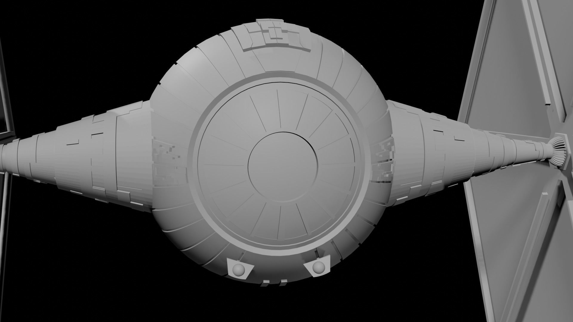 tie fighter from star wars Low-poly 3D model_7