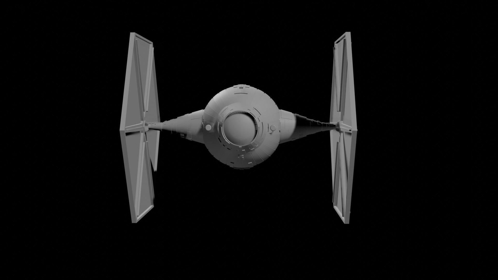 tie fighter from star wars Low-poly 3D model_3