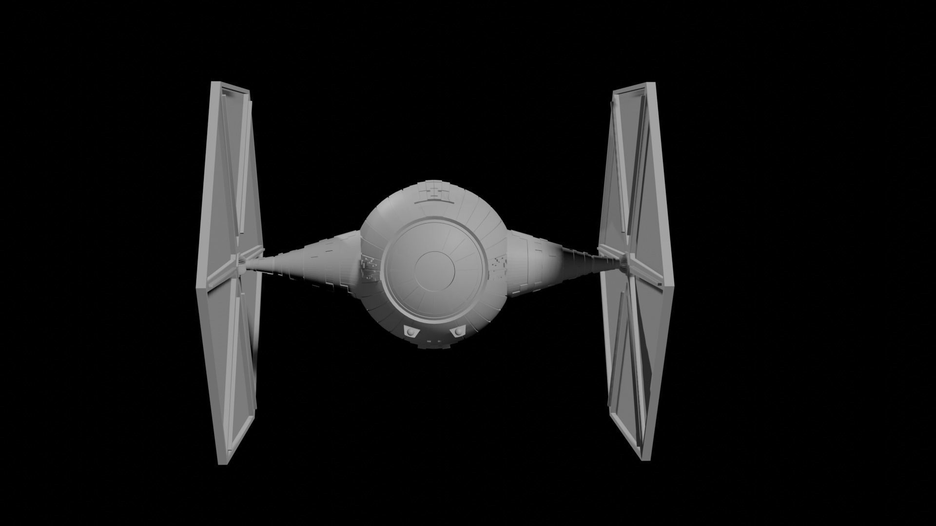 tie fighter from star wars Low-poly 3D model_2