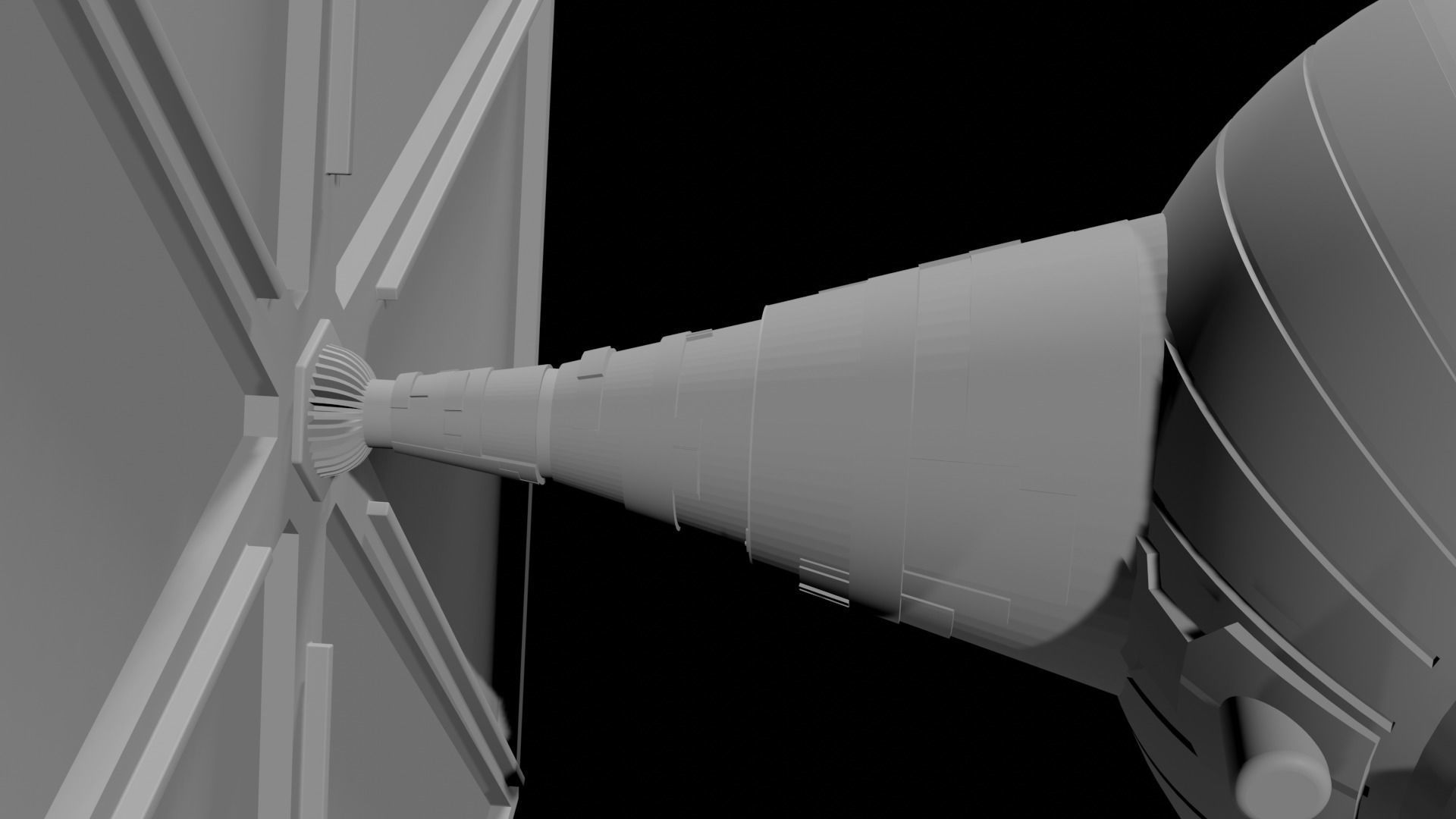 tie fighter from star wars Low-poly 3D model_5