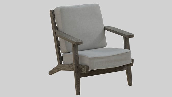 3D Altynay Wide Armchair 3D model 2