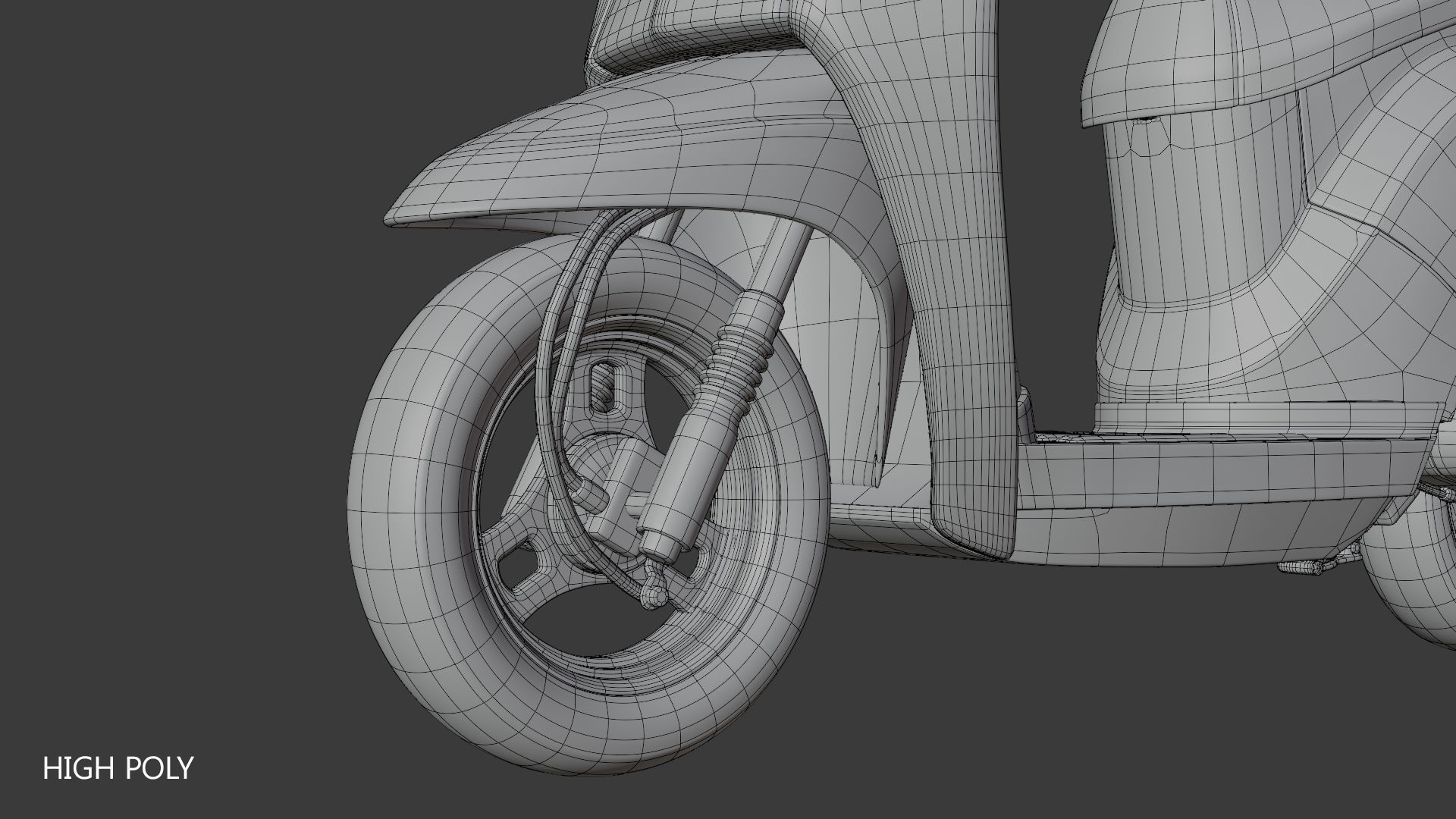 City Moto Scooter  Low-poly 3D model_35