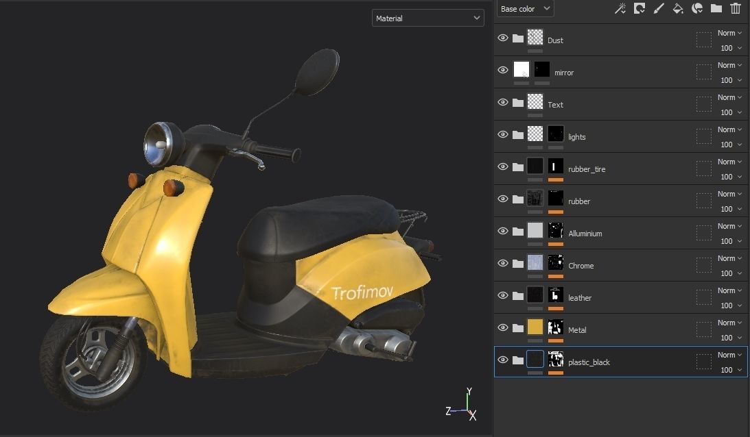 City Moto Scooter  Low-poly 3D model_15