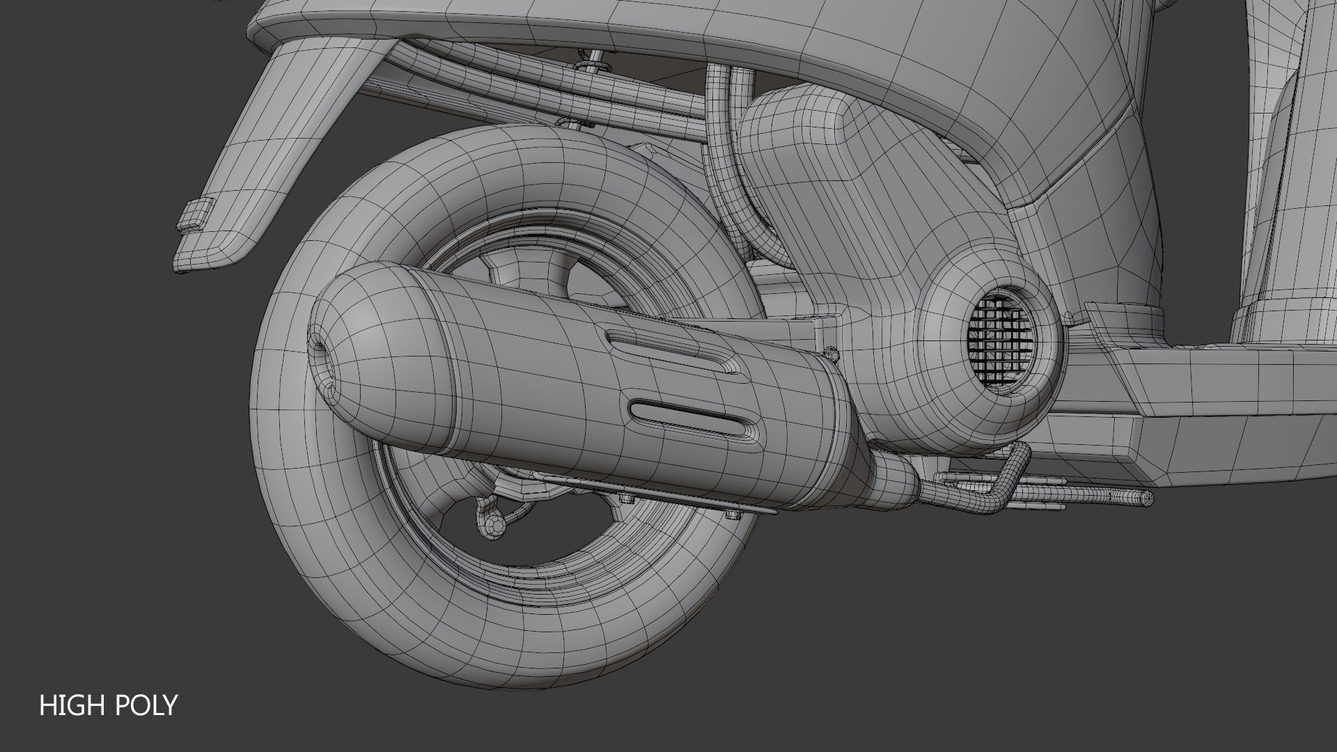 City Moto Scooter  Low-poly 3D model_38