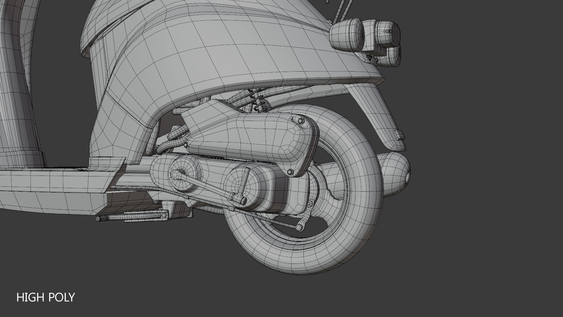 City Moto Scooter  Low-poly 3D model_34