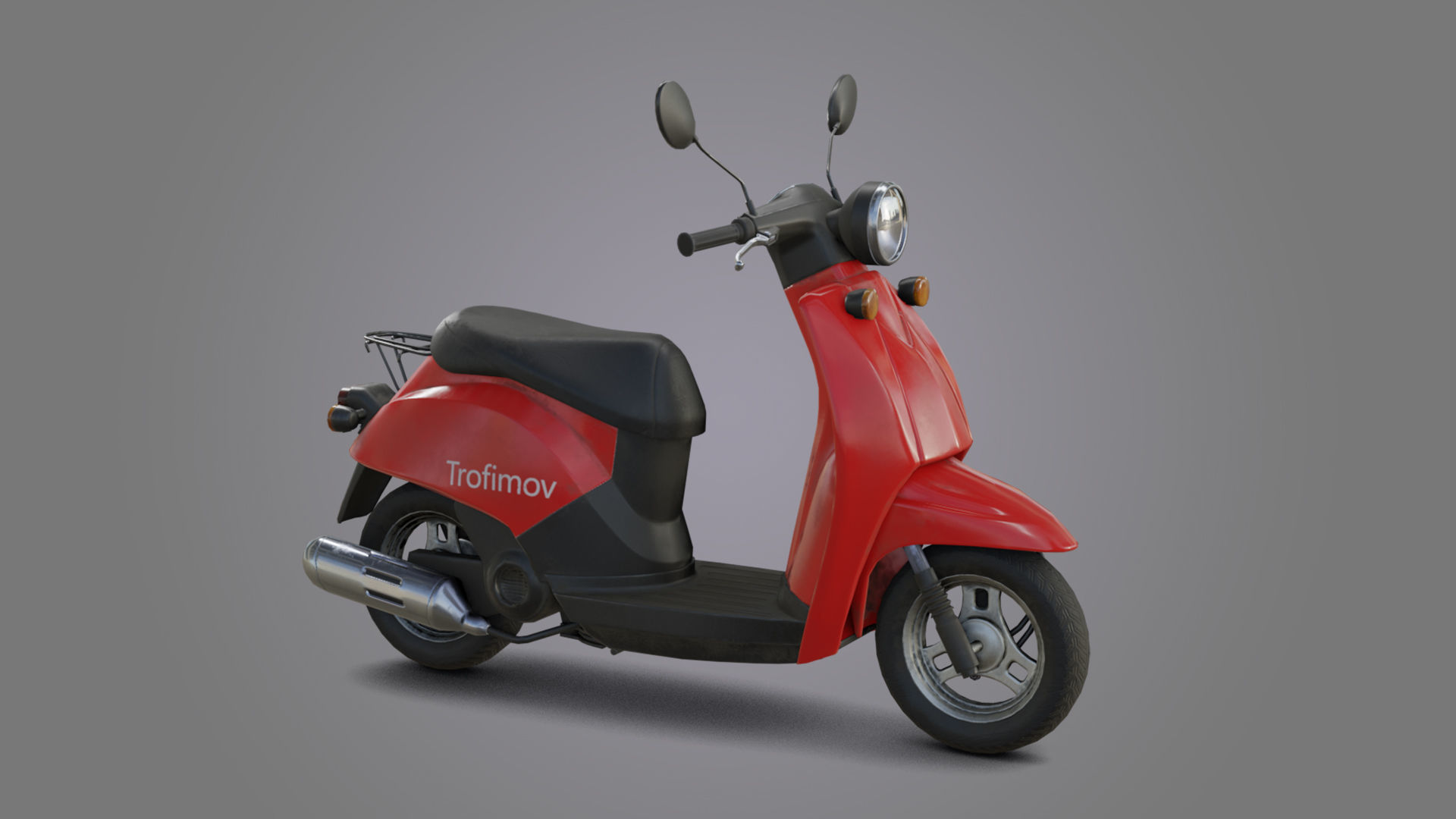 City Moto Scooter  Low-poly 3D model_4