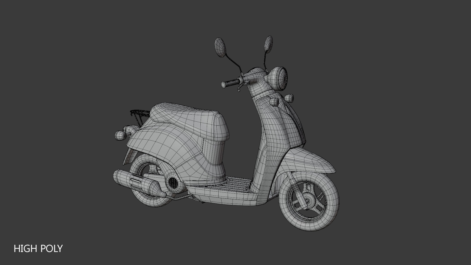 City Moto Scooter  Low-poly 3D model_32