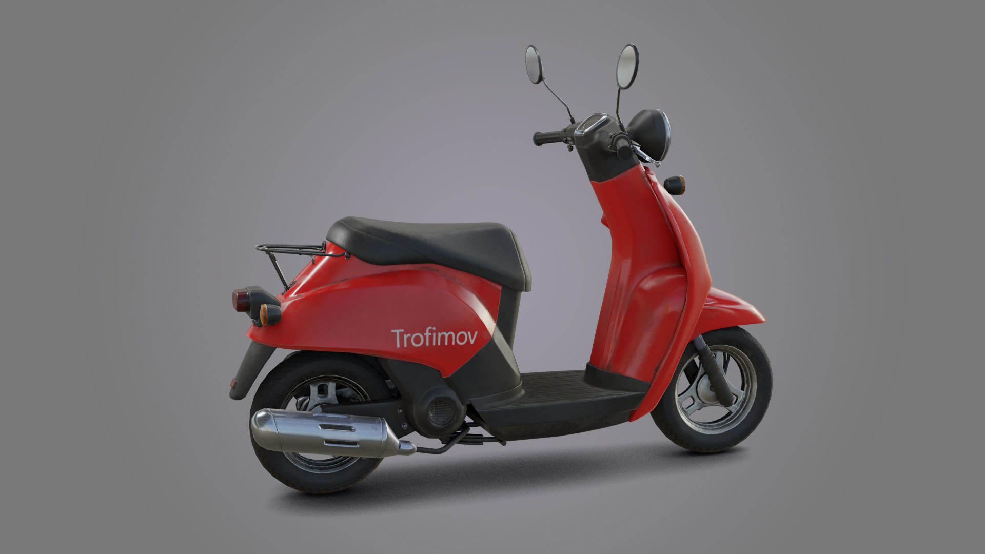 City Moto Scooter  Low-poly 3D model_5