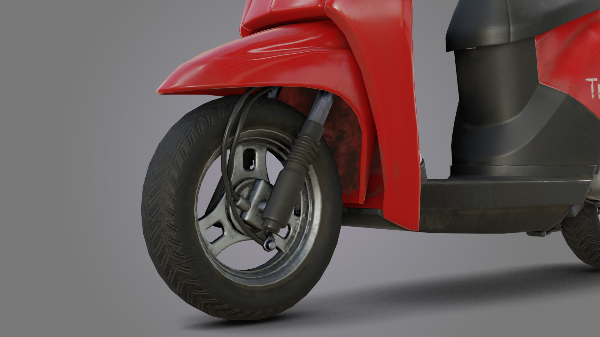 City Moto Scooter  Low-poly 3D model_7
