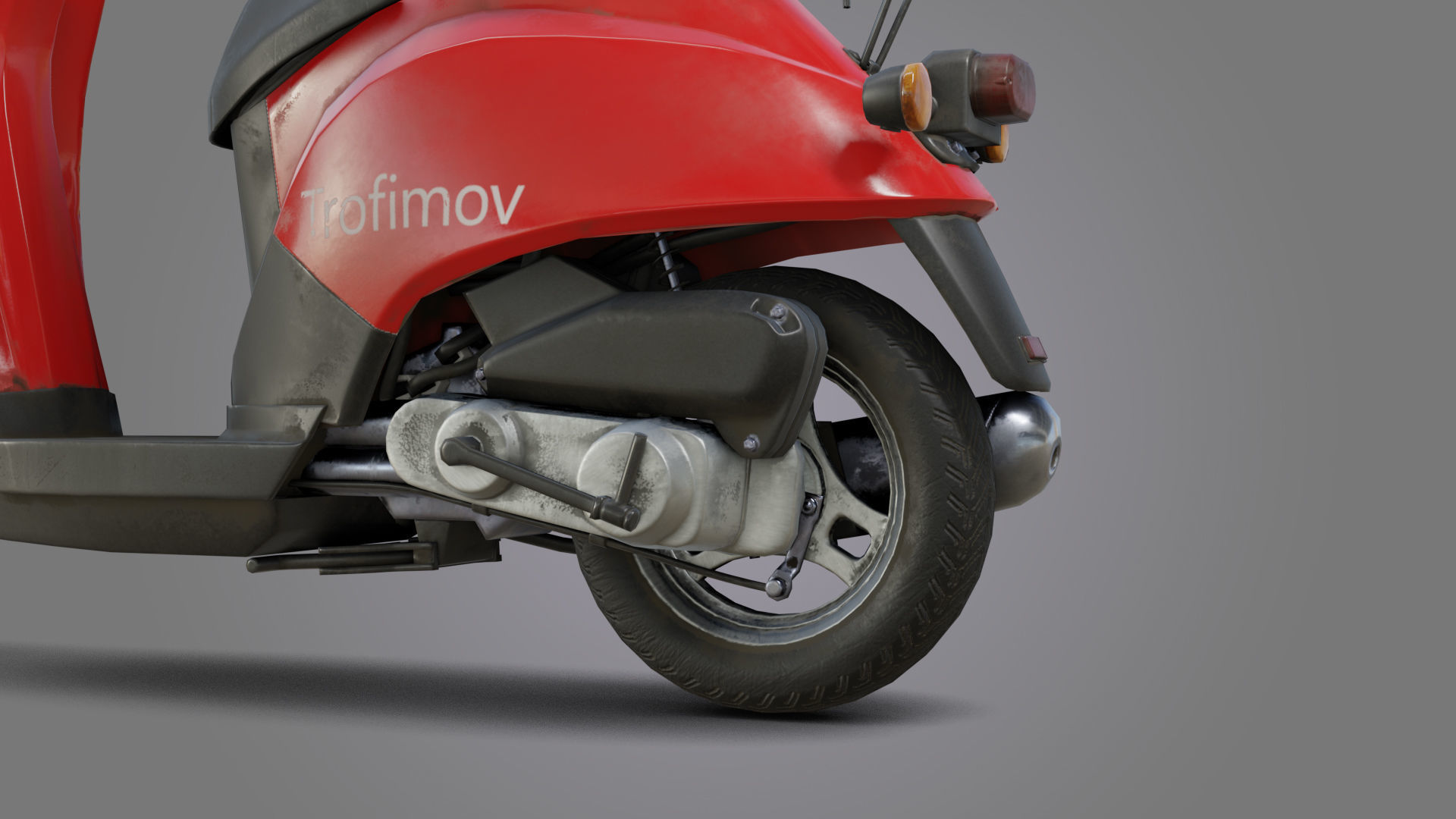 City Moto Scooter  Low-poly 3D model_6