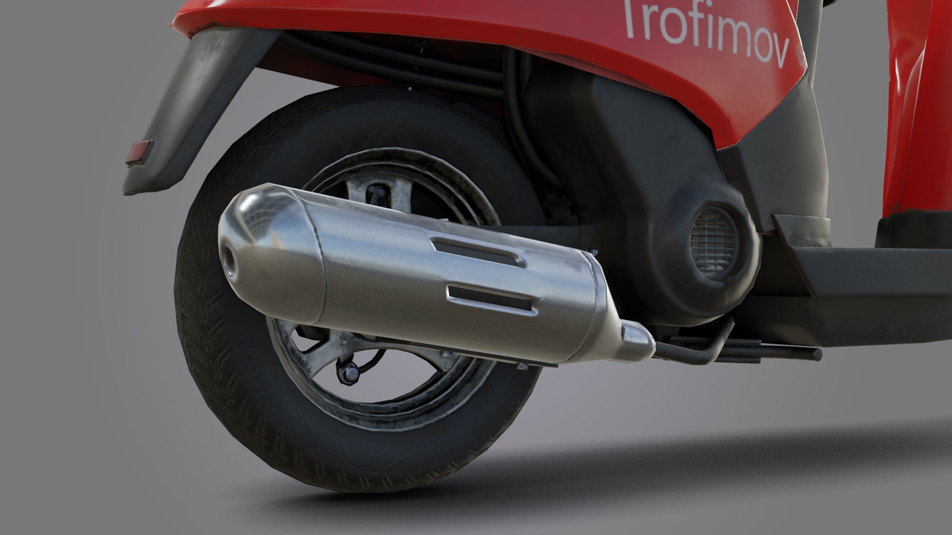 City Moto Scooter  Low-poly 3D model_11