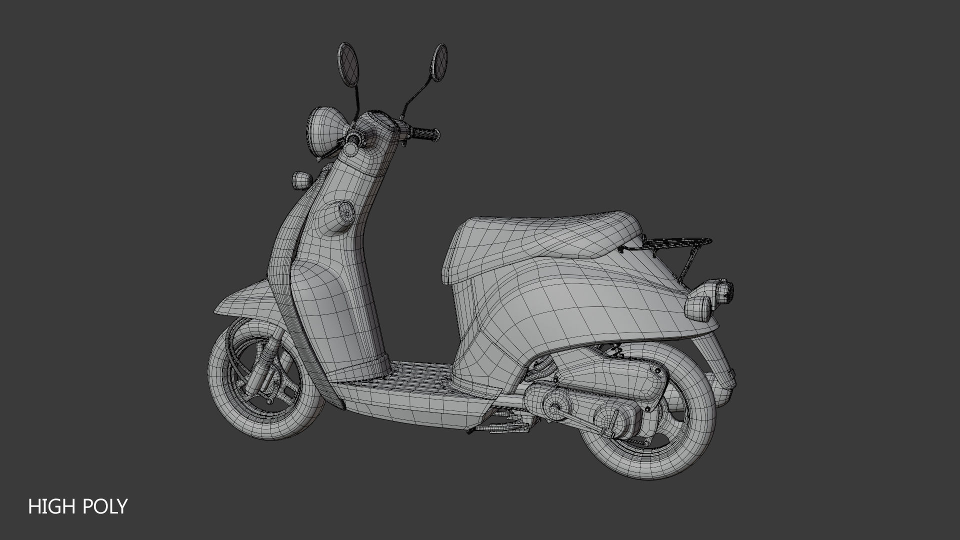 City Moto Scooter  Low-poly 3D model_29