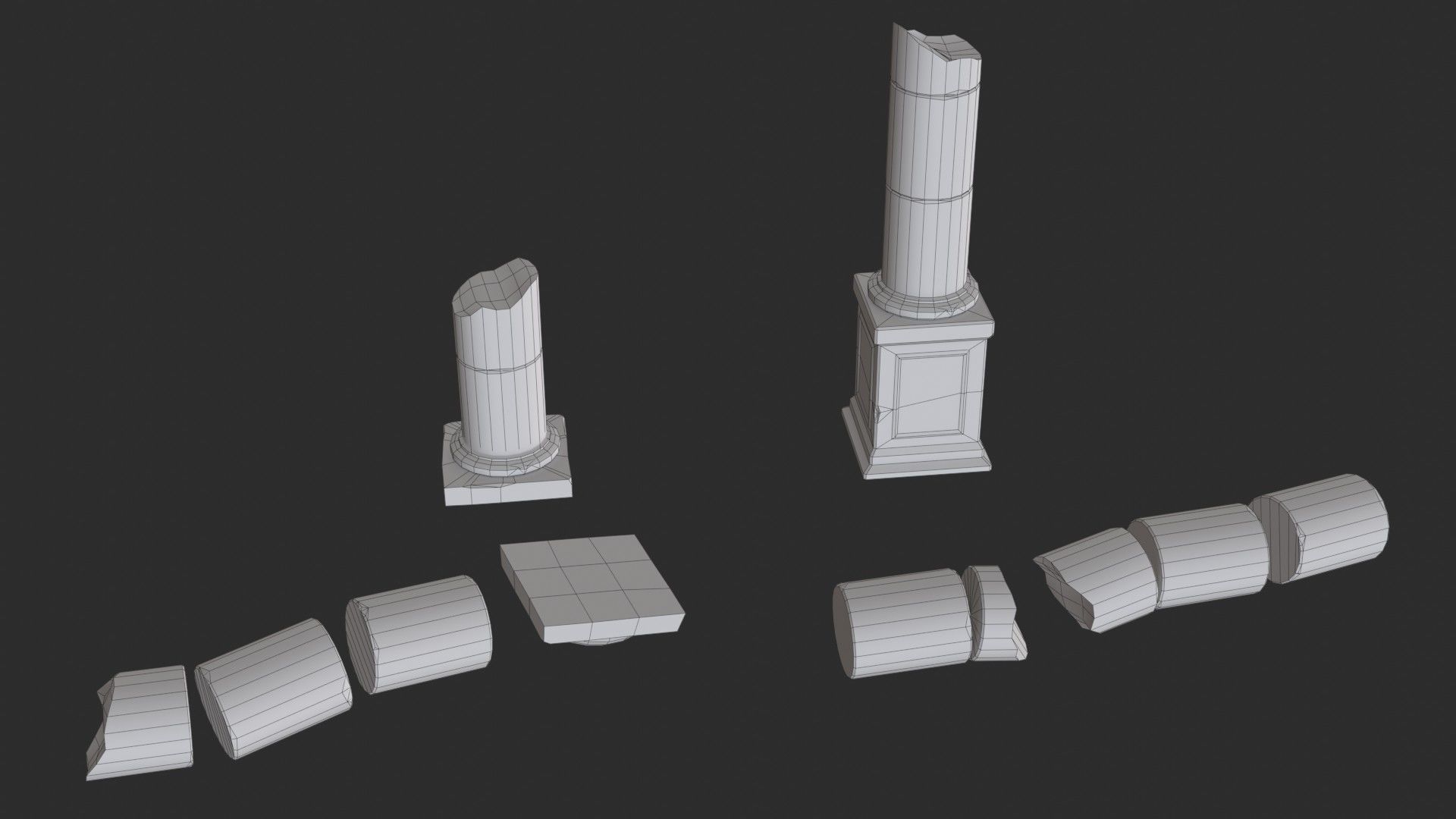 Columns Modular 02 Low-poly 3D model_24