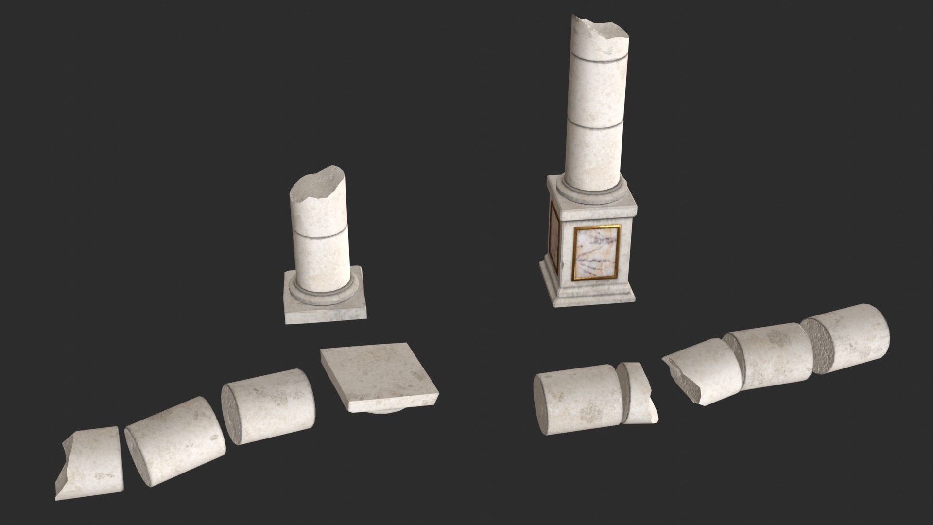Columns Modular 02 Low-poly 3D model_12