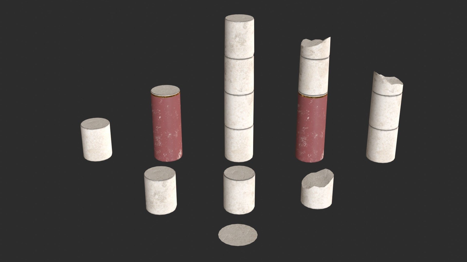 Columns Modular 02 Low-poly 3D model_10