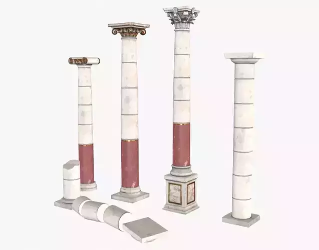 Columns Modular 02 Low-poly 3D model
