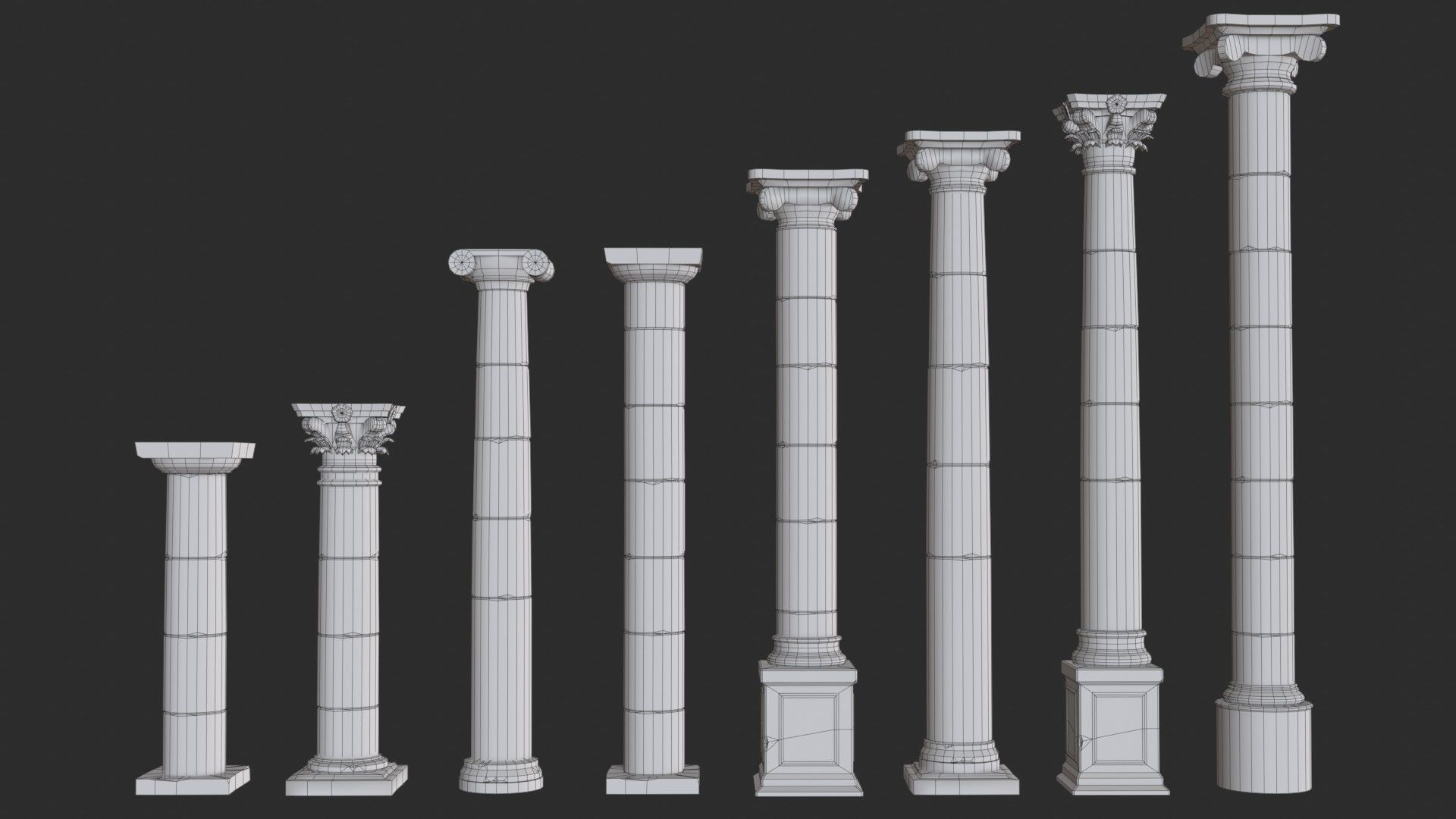 Columns Modular 02 Low-poly 3D model_23