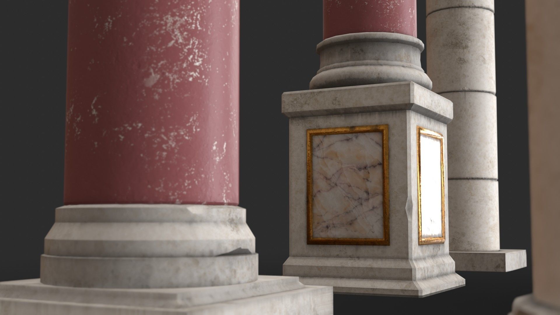 Columns Modular 02 Low-poly 3D model_6